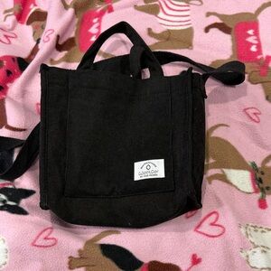 Black Canvas Small Tote Bag